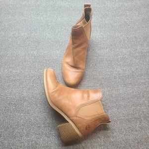 Timberland Women's Tan Leather Chelsea Ankle Boots Size 8.5
